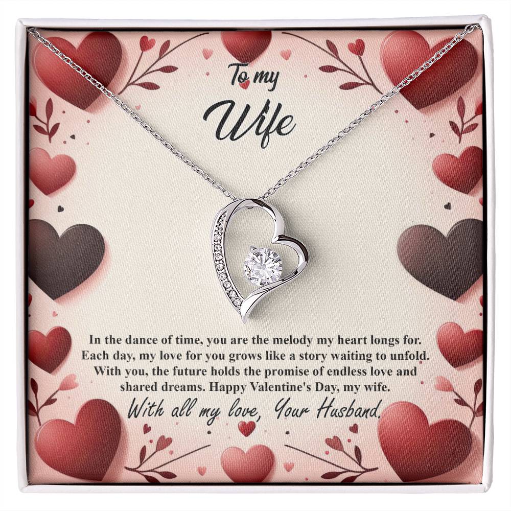 Valentine-st7a Forever Love Necklace, Gift to my Wife with Beautiful Message Card