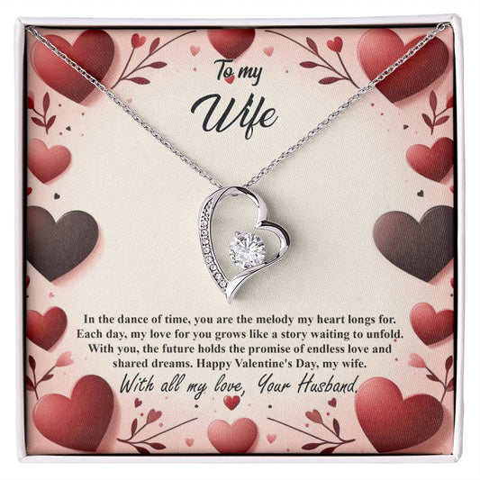 Valentine-st7a Forever Love Necklace, Gift to my Wife with Beautiful Message Card