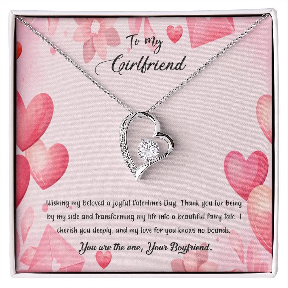 valentine-37c Forever Love Necklace, Gift to my Girlfriend with Beautiful Message Card