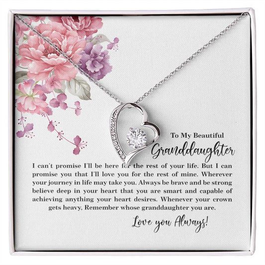 4027c Forever Love Necklace, Gift to my Granddaughter with Beautiful Message Card