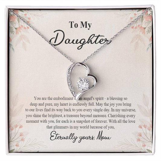 4025b Forever Love Necklace, Gift to my Daughter with Beautiful Message Card