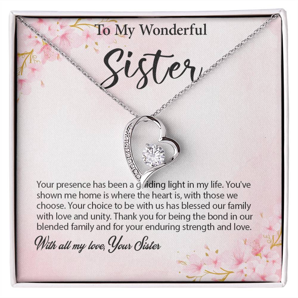 4029c Forever Love Necklace, Gift to my Sister with Beautiful Message Card