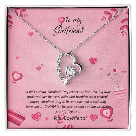 valentine-16c Forever Love Necklace, Gift to my Girlfriend with Beautiful Message Card