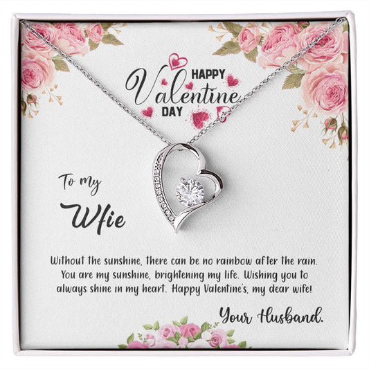 valentine-31a Forever Love Necklace, Gift to my Wife with Beautiful Message Card