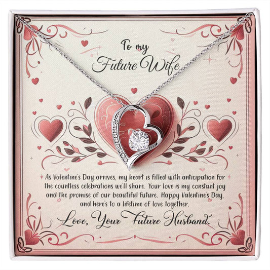Valentine-st12d Forever Love Necklace, Gift to my Future Wife with Beautiful Message Card