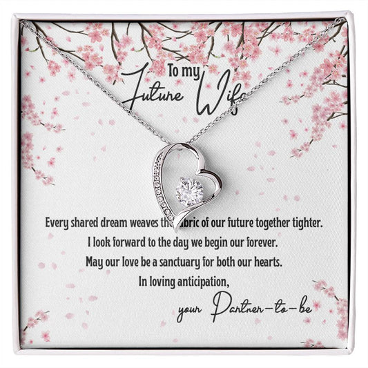 4040 b Forever Love Necklace, Gift to my Future Wife with Beautiful Message Card