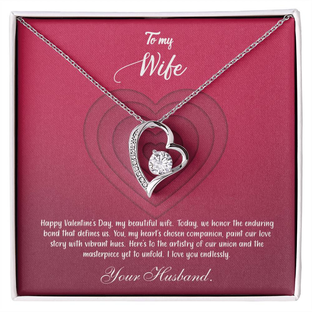 valentine-9a Forever Love Necklace, Gift to my Wife with Beautiful Message Card