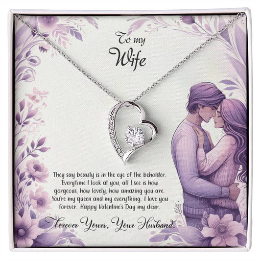 Valentine-st25a Forever Love Necklace, Gift to my Wife with Beautiful Message Card