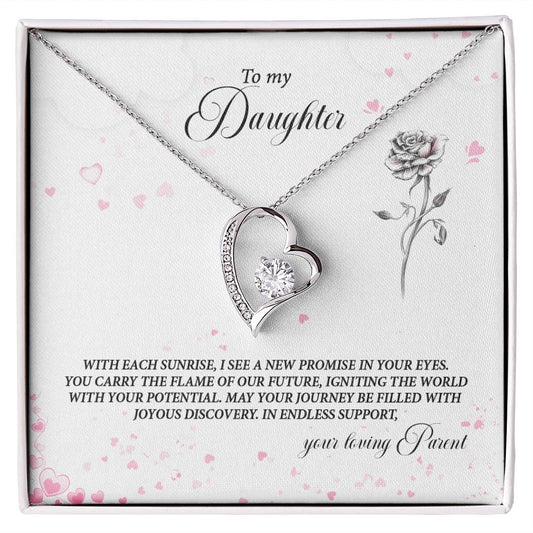 4037a Forever Love Necklace, Gift to my Daughter with Beautiful Message Card