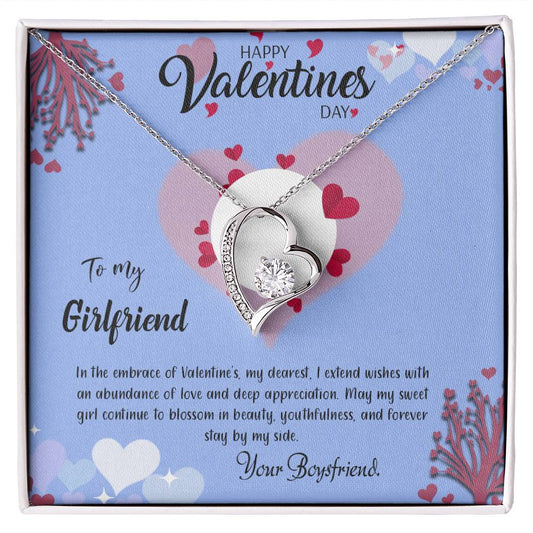 valentine-30c Forever Love Necklace, Gift to my Girlfriend with Beautiful Message Card