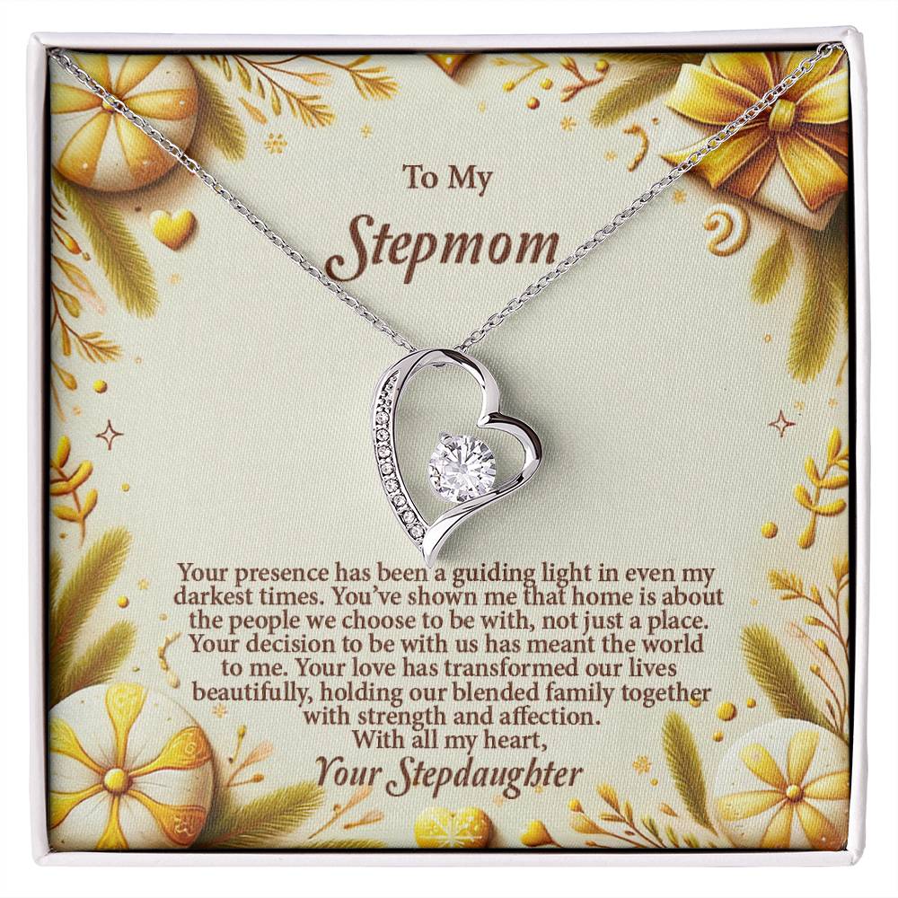 4056c Forever Love Necklace, Gift to my Stepmom with Beautiful Message Card