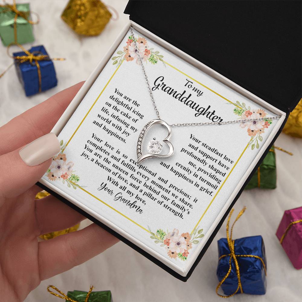 4032c Forever Love Necklace, Gift to my Granddaughter with Beautiful Message Card