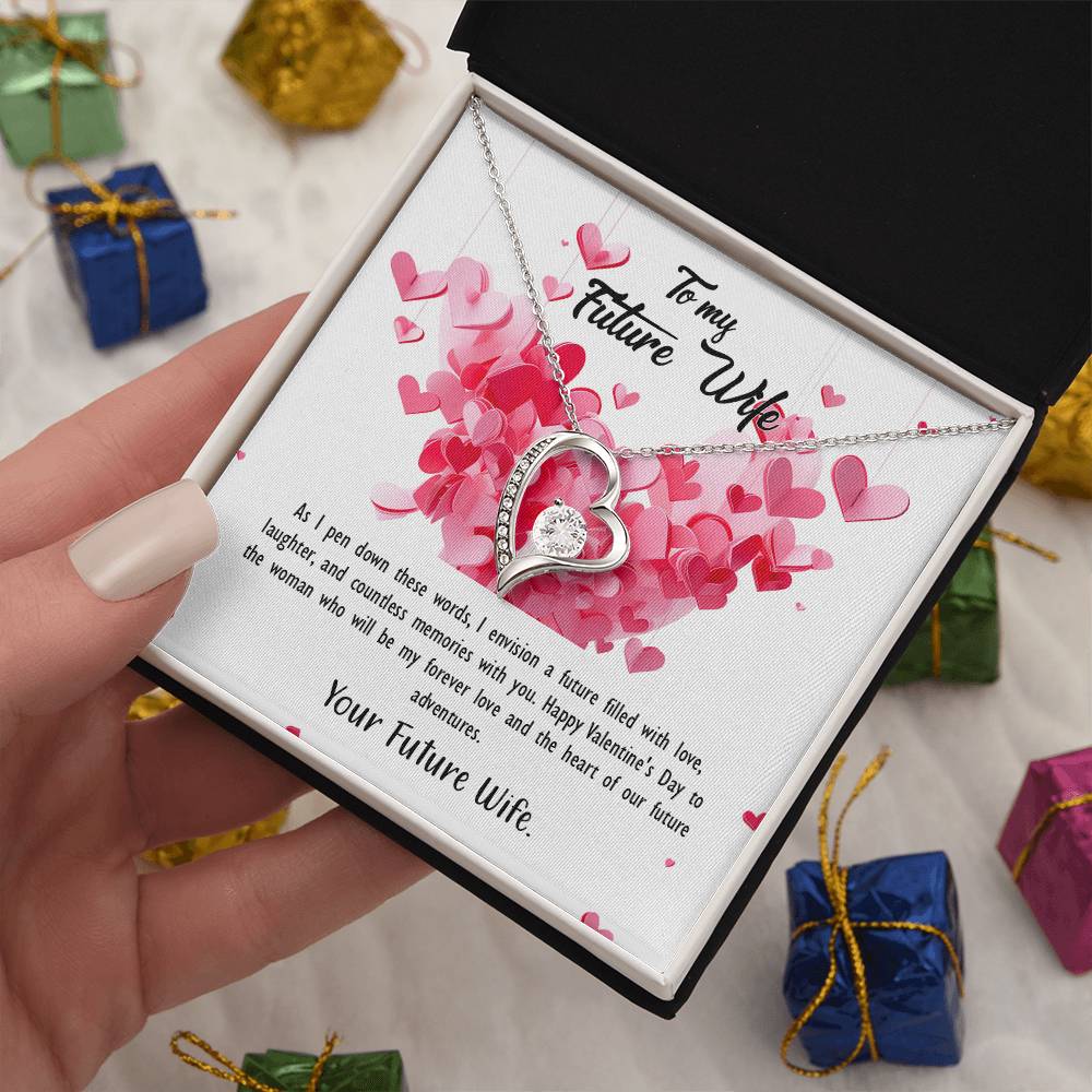 valentine-26d Forever Love Necklace, Gift to my Future Wife with Beautiful Message Card