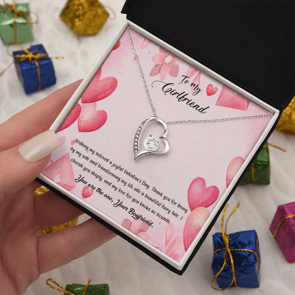 valentine-37c Forever Love Necklace, Gift to my Girlfriend with Beautiful Message Card