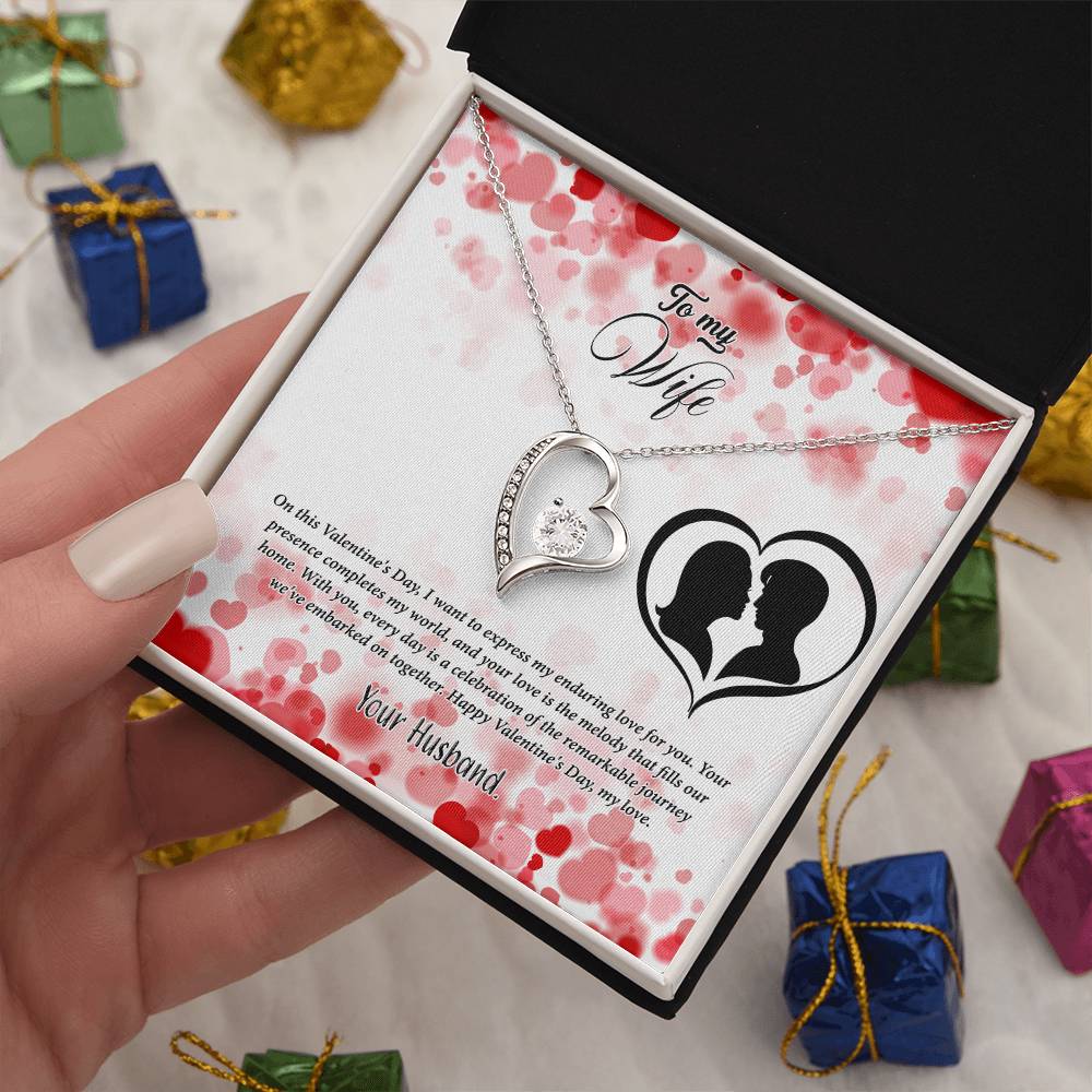 valentine-36a Forever Love Necklace, Gift to my Wife with Beautiful Message Card