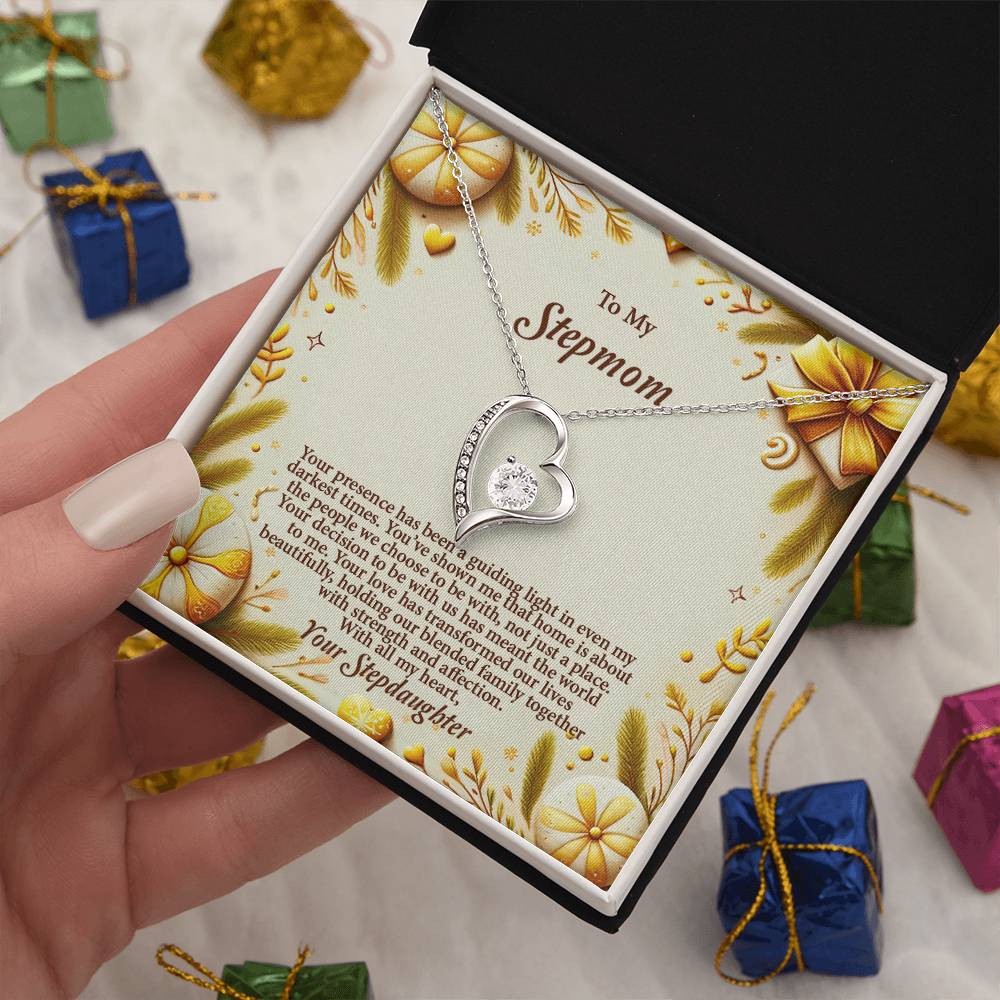 4056c Forever Love Necklace, Gift to my Stepmom with Beautiful Message Card