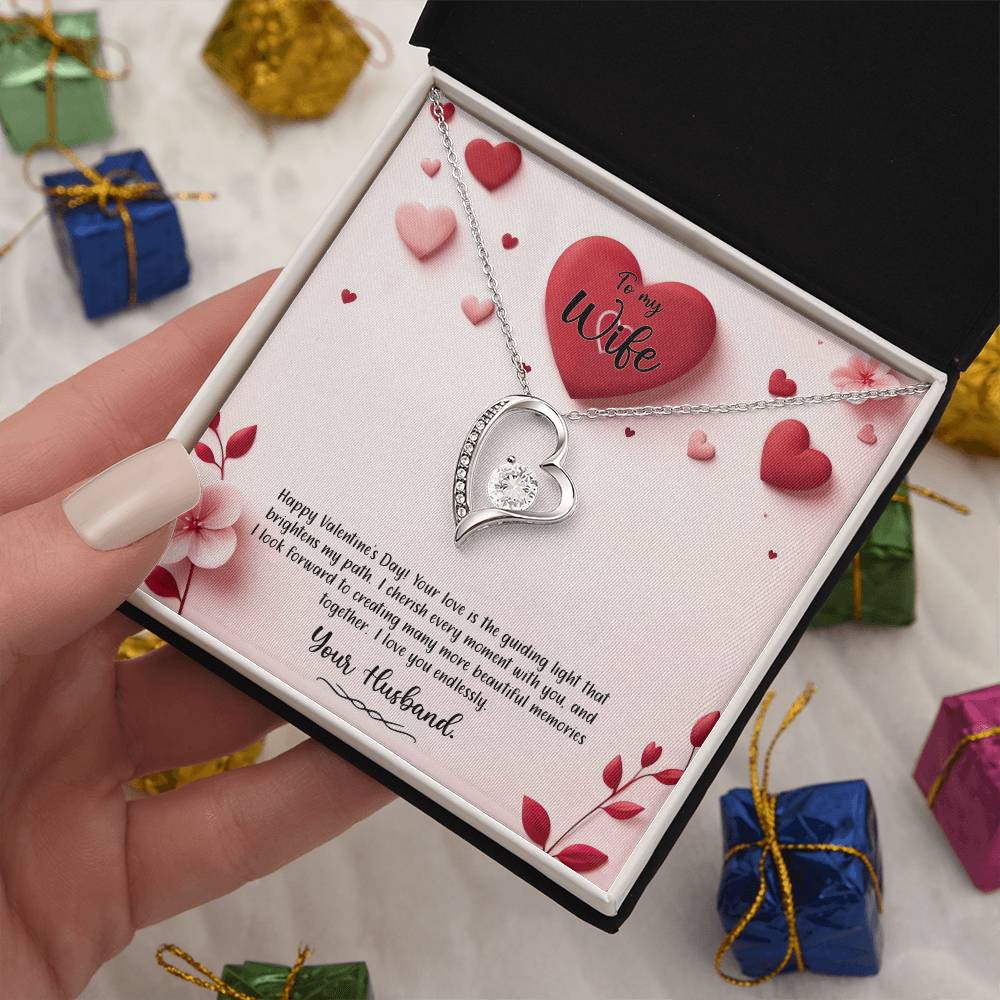 Valentine-st6a Forever Love Necklace, Gift to my Wife with Beautiful Message Card