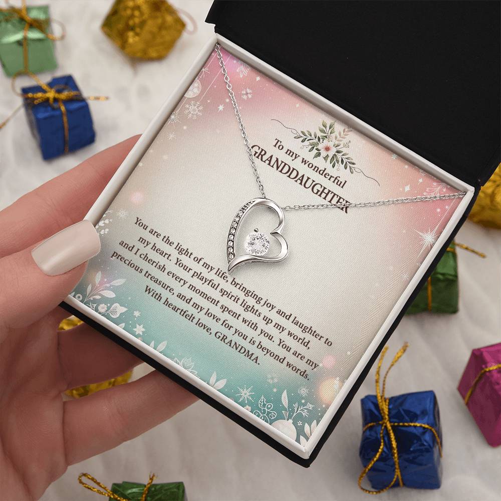 4057a Forever Love Necklace, Gift to my Granddaughter with Beautiful Message Card