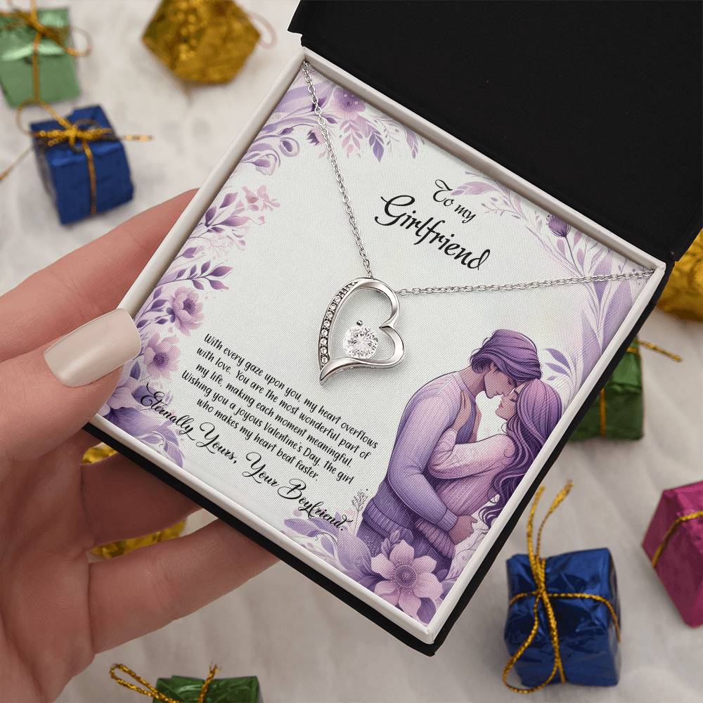 Valentine-st25c Forever Love Necklace, Gift to my Girlfriend with Beautiful Message Card