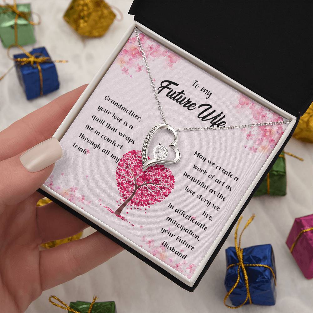 4042b fix Forever Love Necklace, Gift to my Future Wife with Beautiful Message Card