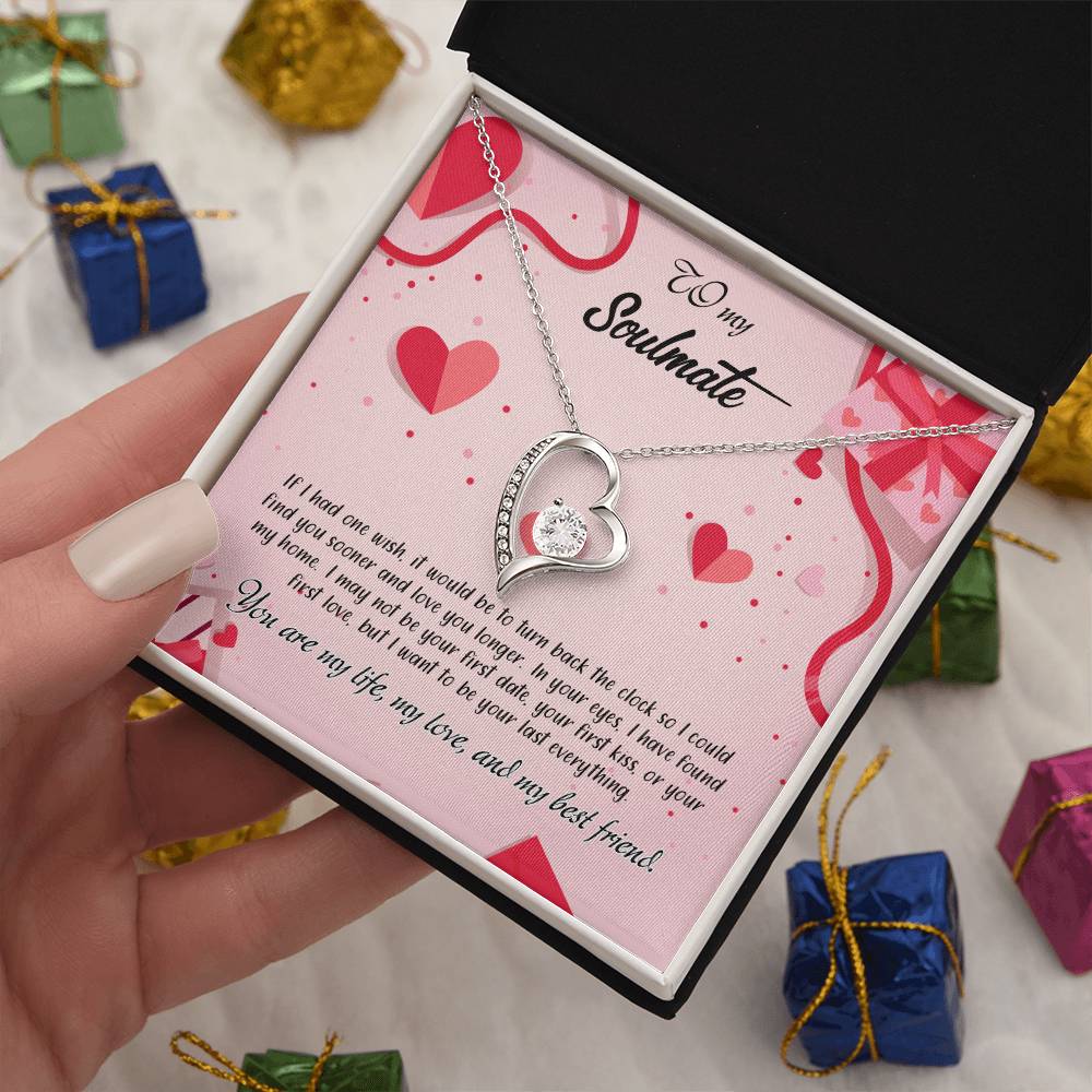 valentine-15b Forever Love Necklace, Gift to My Soulmate with Beautiful Message Card