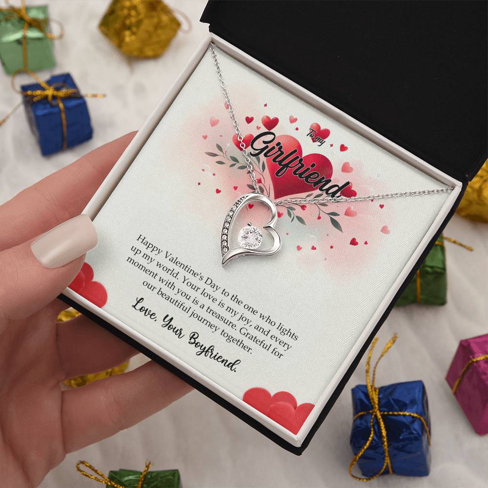 Valentine-st11c Forever Love Necklace, Gift to my Girlfriend with Beautiful Message Card