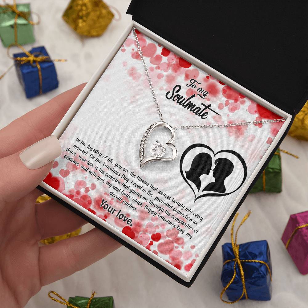 valentine-36b Forever Love Necklace, Gift to My Soulmate with Beautiful Message Card