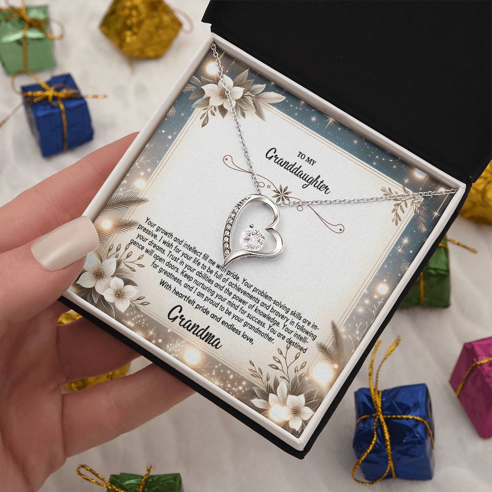 4055(a) Forever Love Necklace, Gift to my Granddaughter with Beautiful Message Card