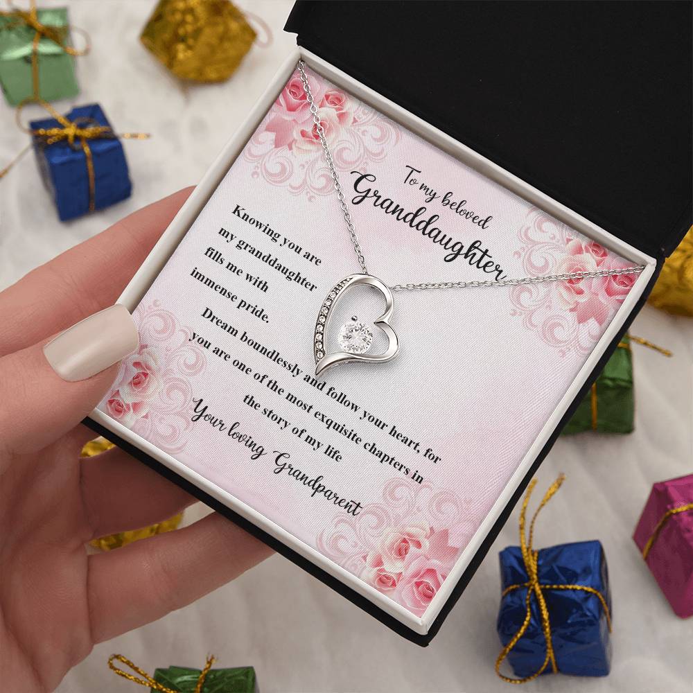 4036a Forever Love Necklace, Gift to my Granddaughter with Beautiful Message Card