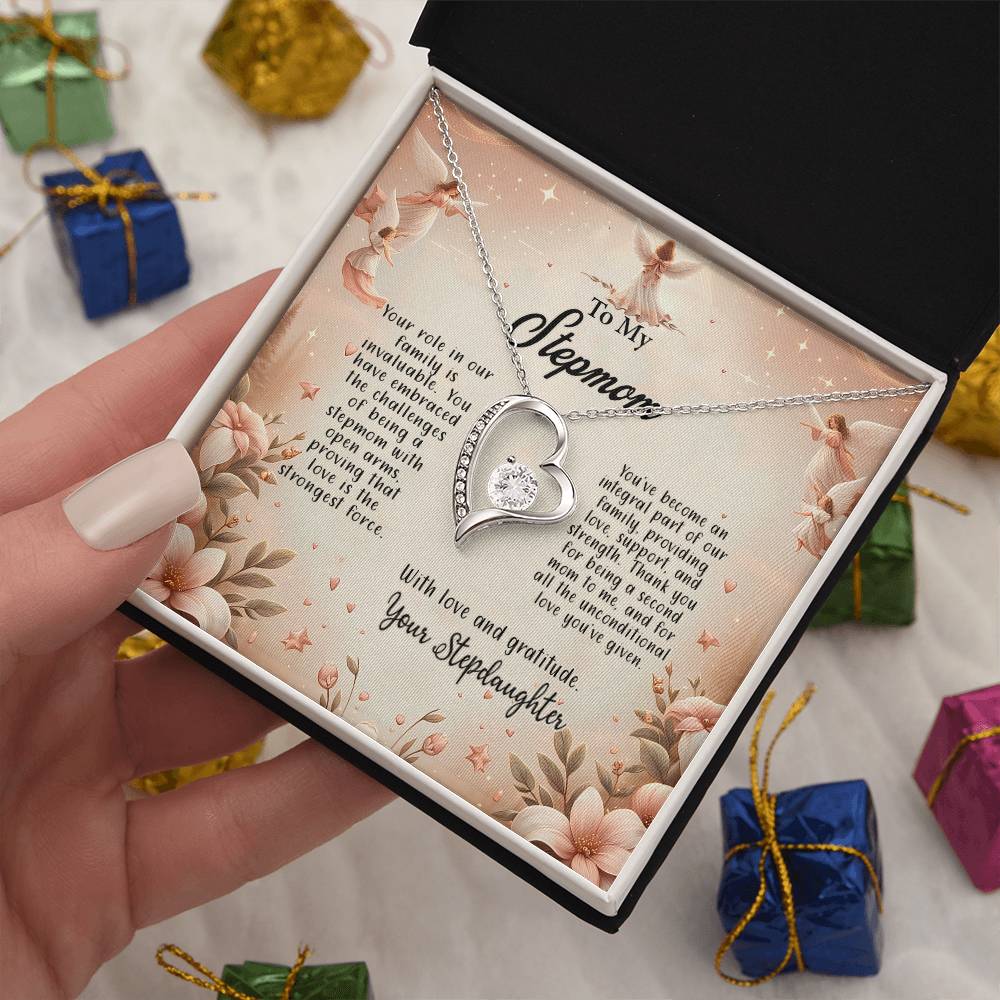 4052b Forever Love Necklace, Gift to my Stepmom with Beautiful Message Card