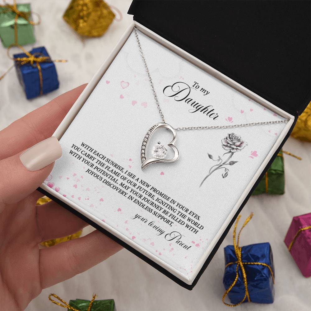 4037a Forever Love Necklace, Gift to my Daughter with Beautiful Message Card