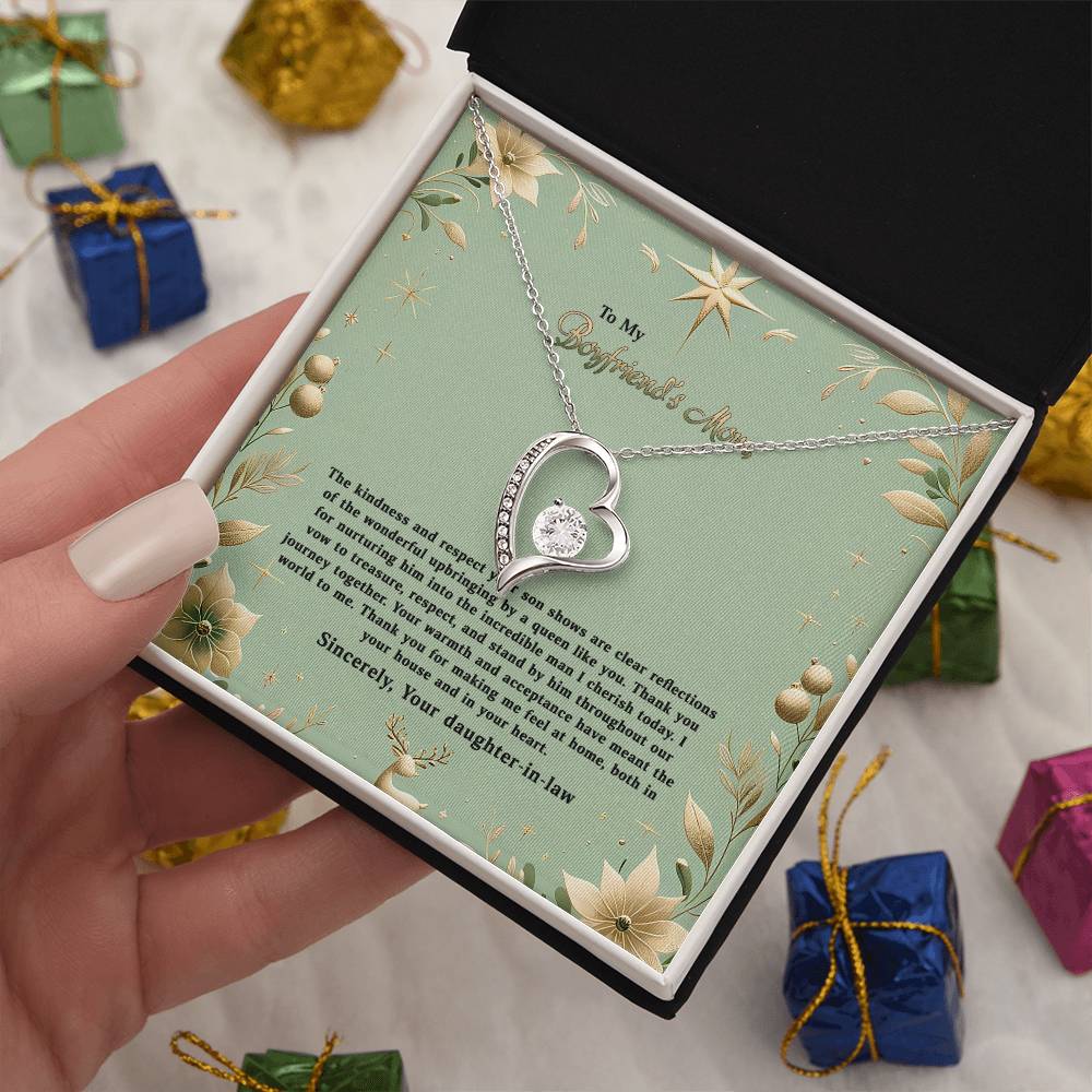 4047a Forever Love Necklace, Gift to my Boyfriend's Mom with Beautiful Message Card