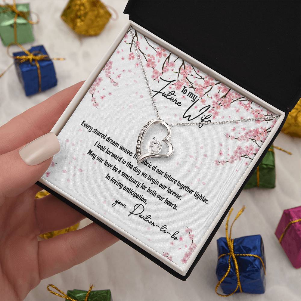 4040 b Forever Love Necklace, Gift to my Future Wife with Beautiful Message Card