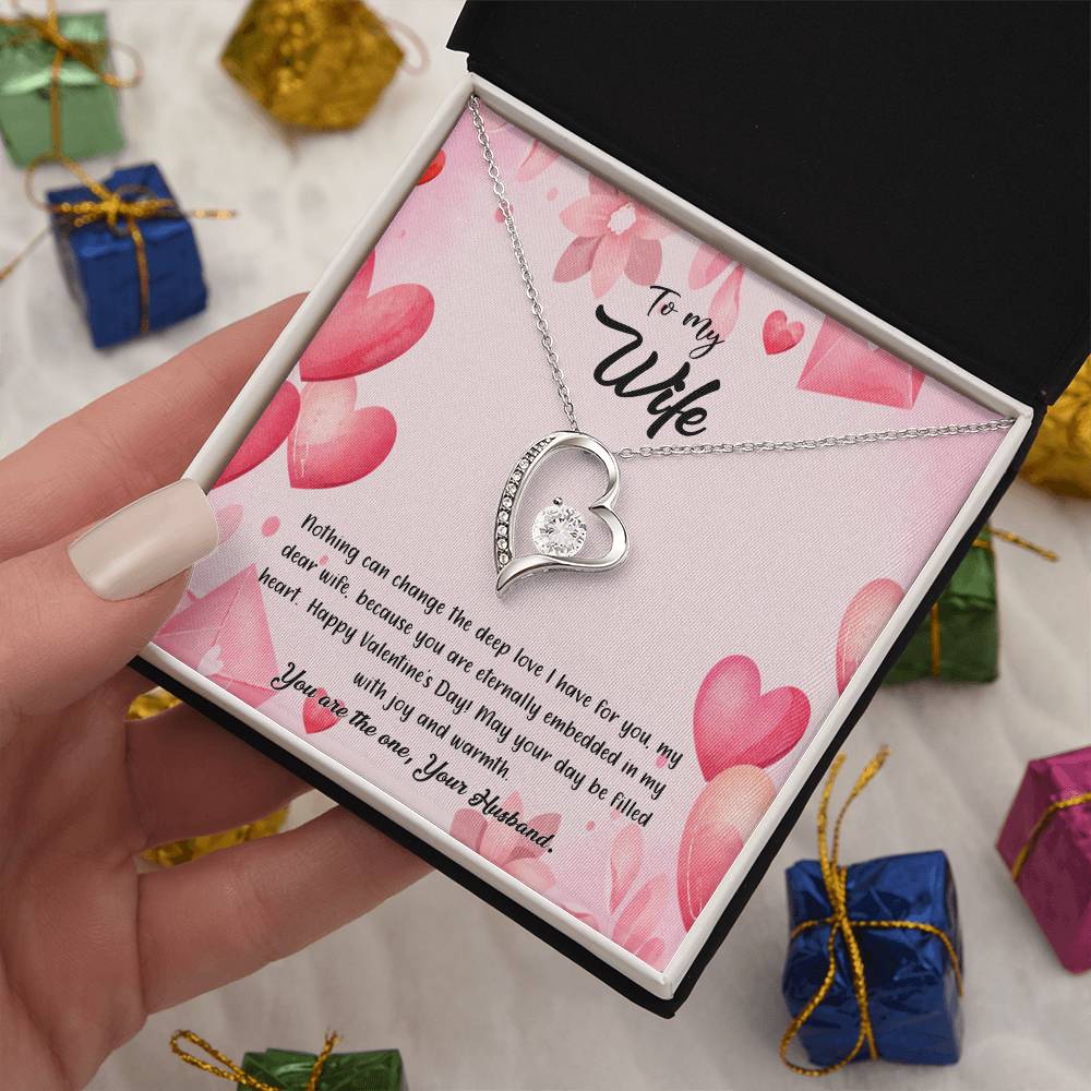 valentine-37a Forever Love Necklace, Gift to my Wife with Beautiful Message Card