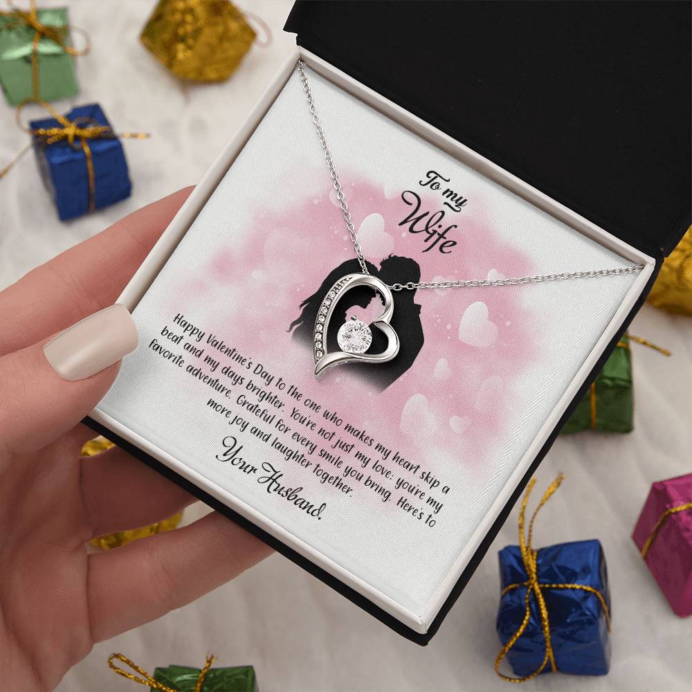 valentine-5a Forever Love Necklace, Gift to my Wife with Beautiful Message Card