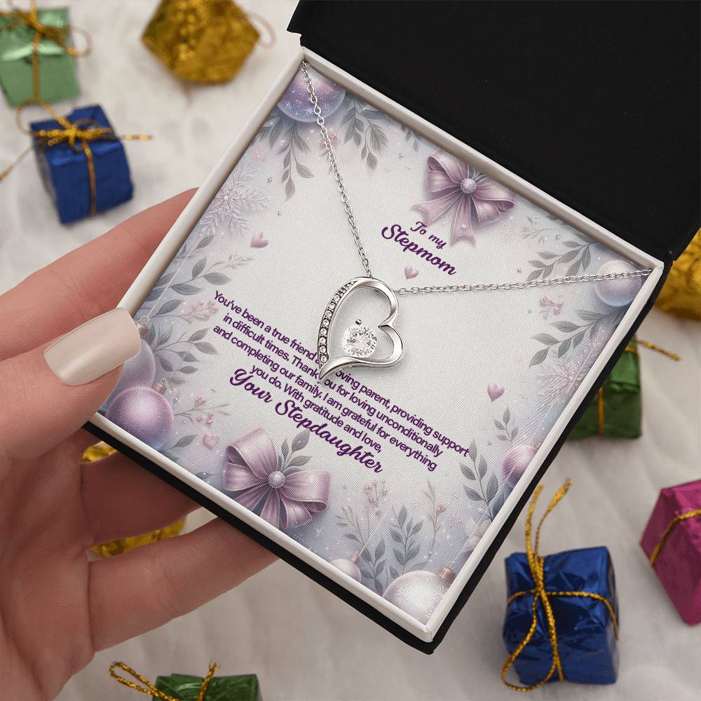 4053b Forever Love Necklace, Gift to my Stepmom with Beautiful Message Card