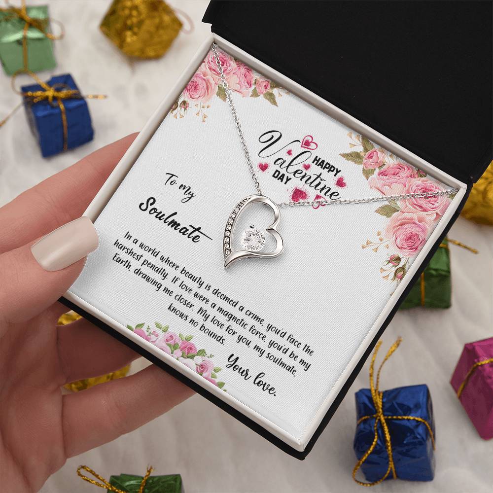 valentine-31b Forever Love Necklace, Gift to My Soulmate with Beautiful Message Card