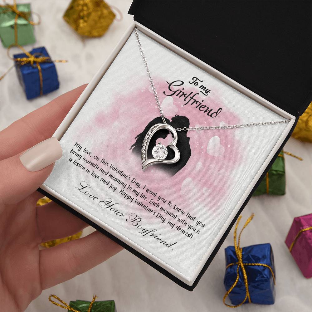 valentine-5c Forever Love Necklace, Gift to my Girlfriend with Beautiful Message Card