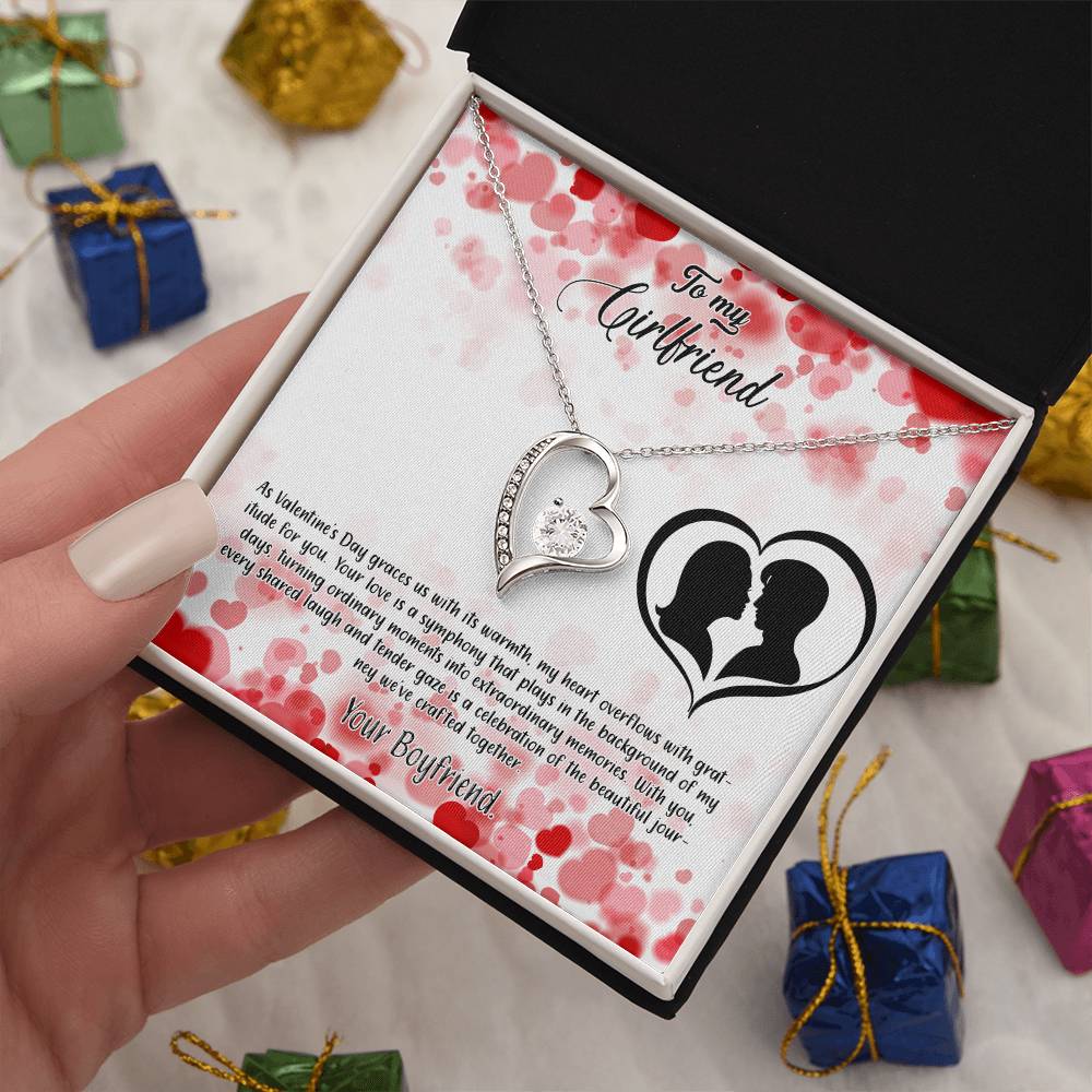 valentine-36c Forever Love Necklace, Gift to my Girlfriend with Beautiful Message Card