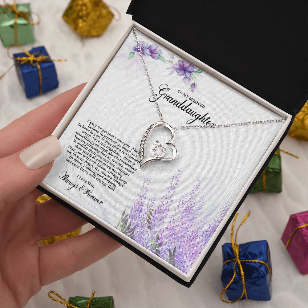 4030 (b) Forever Love Necklace, Gift to my Granddaughter with Beautiful Message Card