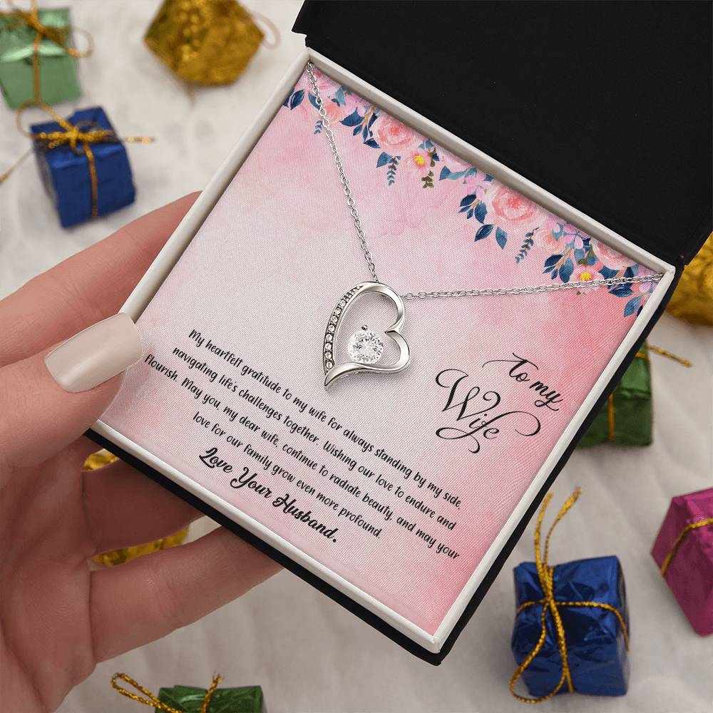 valentine-38a Forever Love Necklace, Gift to my Wife with Beautiful Message Card