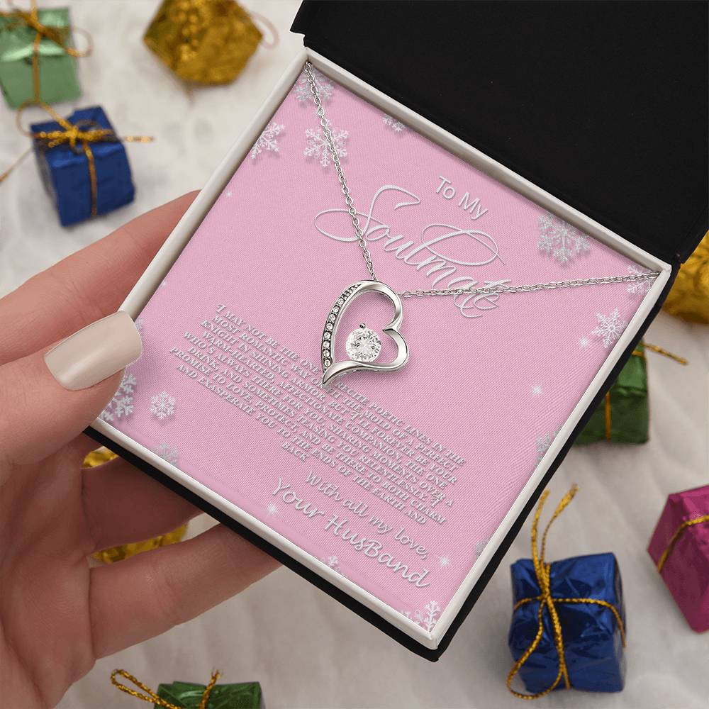 4006b Forever Love Necklace, Gift to My Soulmate with Beautiful Message Card