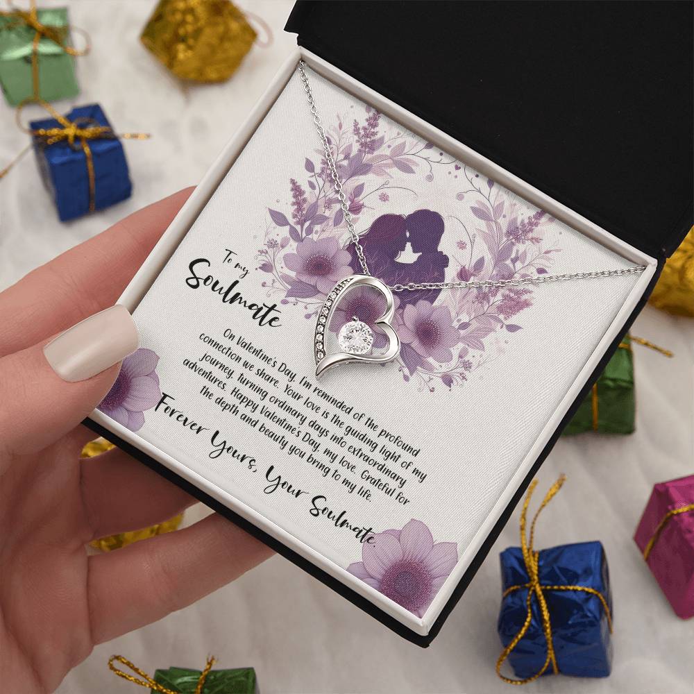 Valentine-st9b Forever Love Necklace, Gift to My Soulmate with Beautiful Message Card