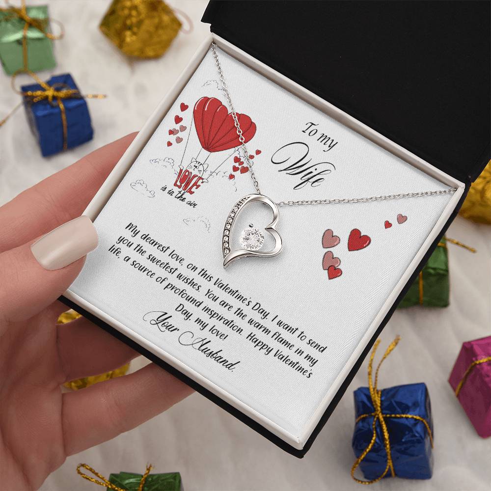 valentine-24a Forever Love Necklace, Gift to my Wife with Beautiful Message Card