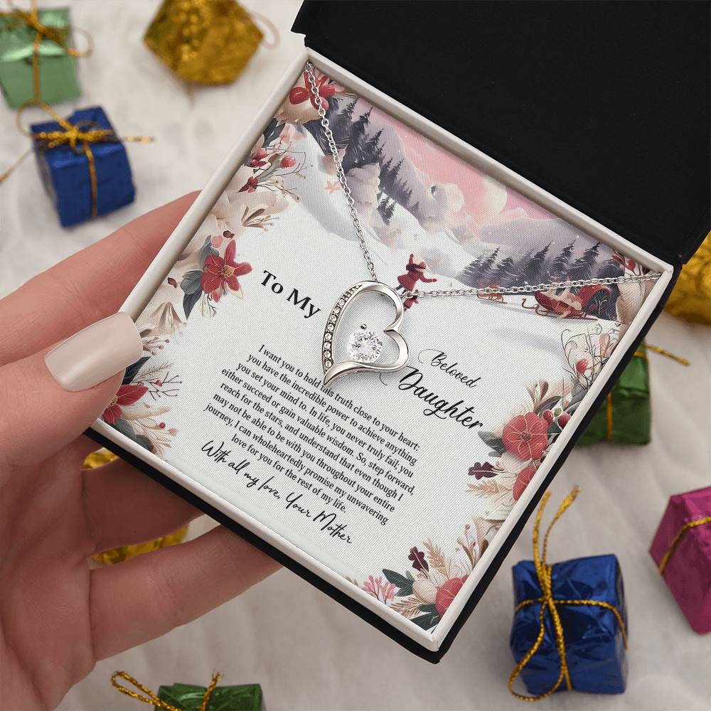 4023c Forever Love Necklace, Gift to my Daughter with Beautiful Message Card