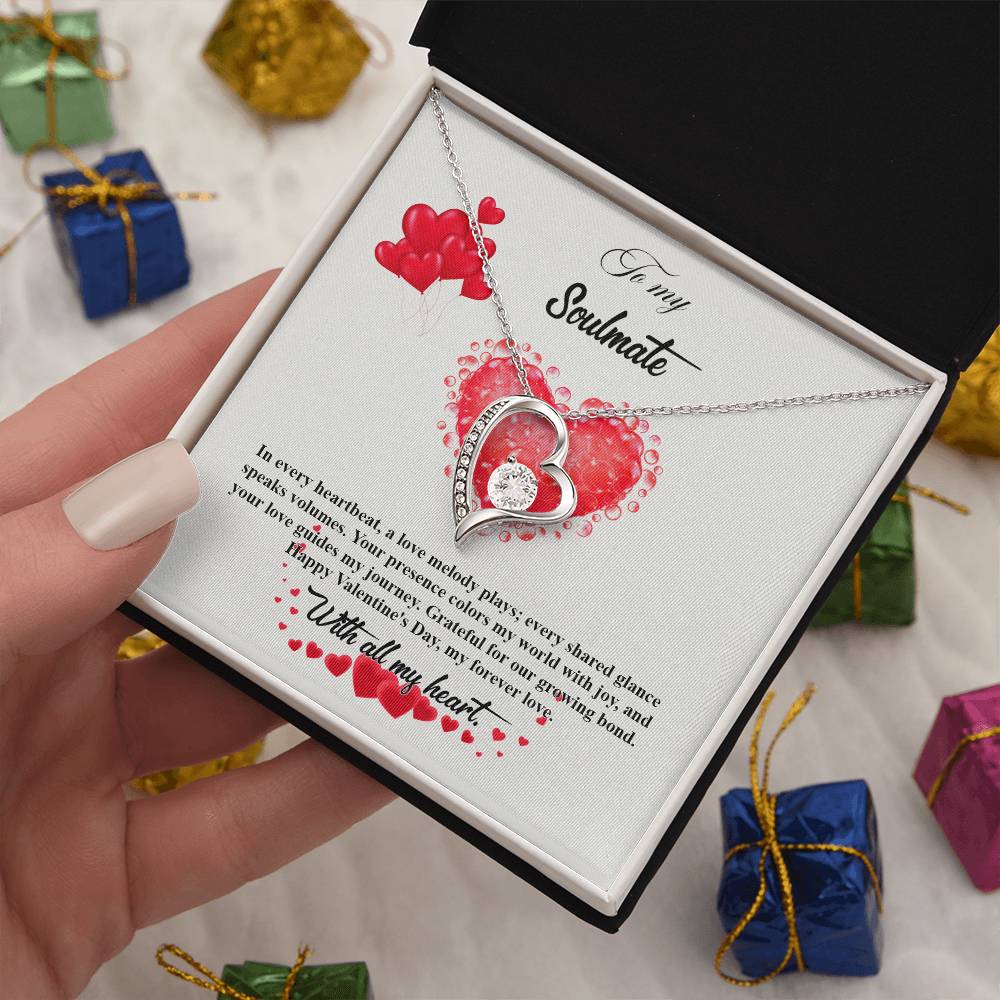 valentine-20b Forever Love Necklace, Gift to My Soulmate with Beautiful Message Card