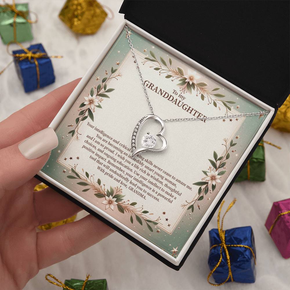 4049a Forever Love Necklace, Gift to my Granddaughter with Beautiful Message Card