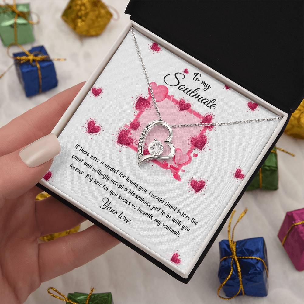 valentine-32c Forever Love Necklace, Gift to my Girlfriend with Beautiful Message Card