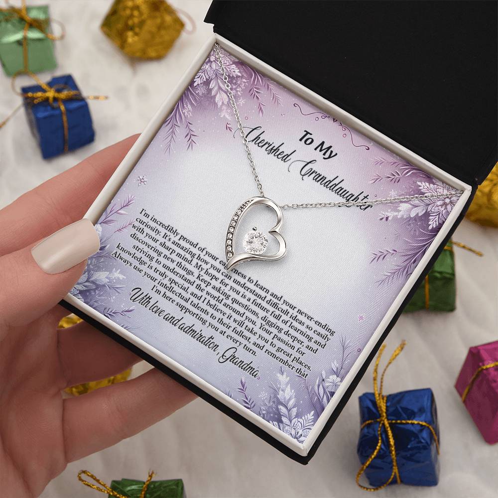 4054c Forever Love Necklace, Gift to my Granddaughter with Beautiful Message Card