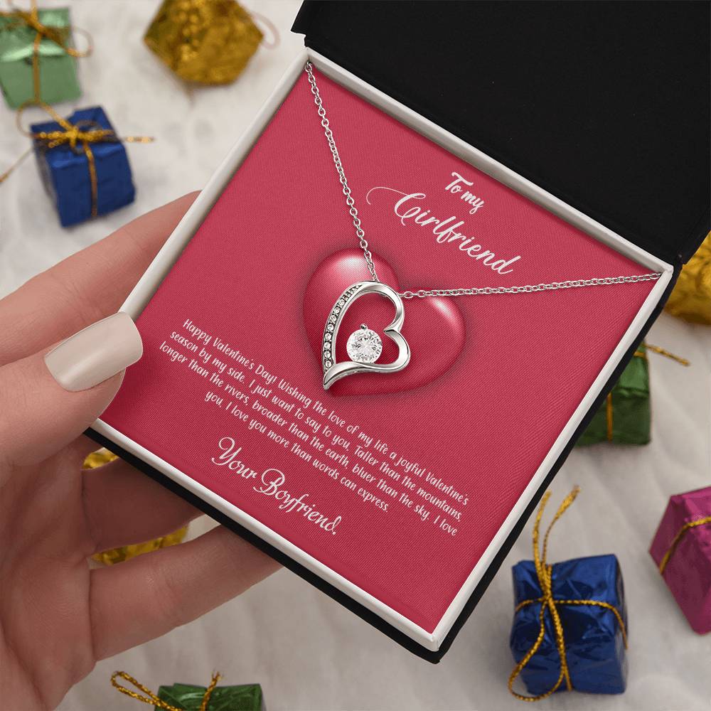 valentine-35c Forever Love Necklace, Gift to my Girlfriend with Beautiful Message Card